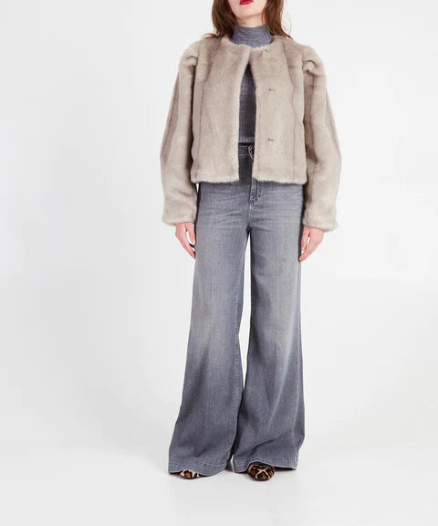 ★MOLLIOLLI★ MOLI light fur blazer jacket [grey] Molliolli Prelude Fur Jacket - Grey – Sansom Reed
