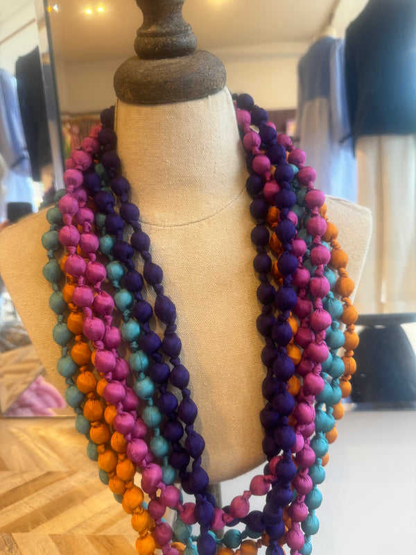 Chunky Fabric beads necklace