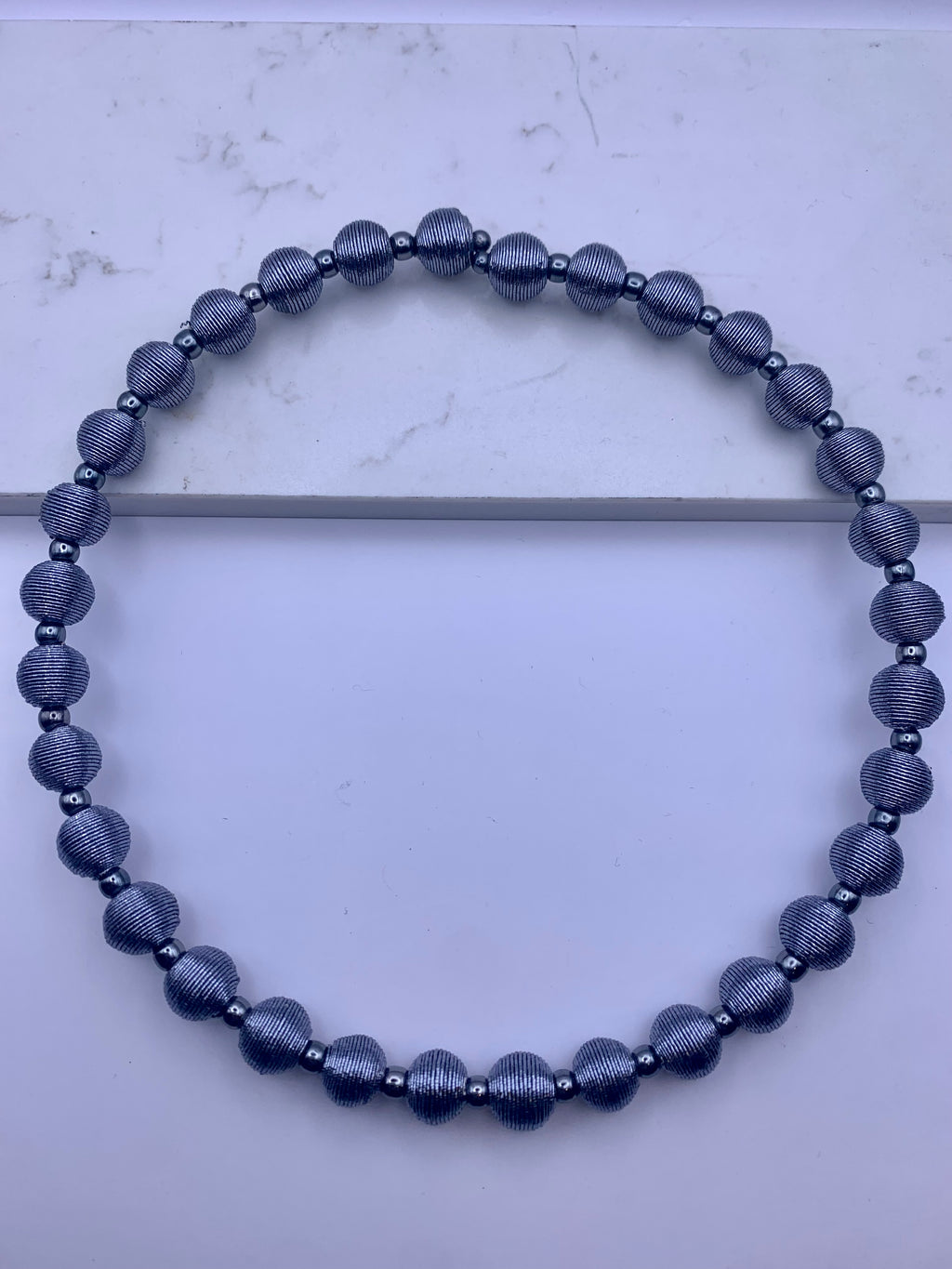 Woven ball springwire necklaces multiple colours Sansom Reed