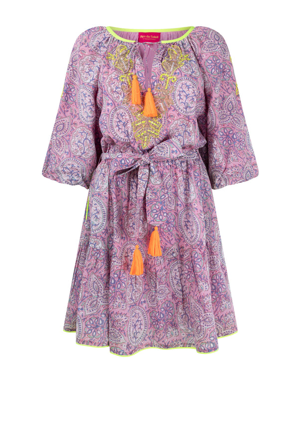 Place du Soleil purple paisley dress