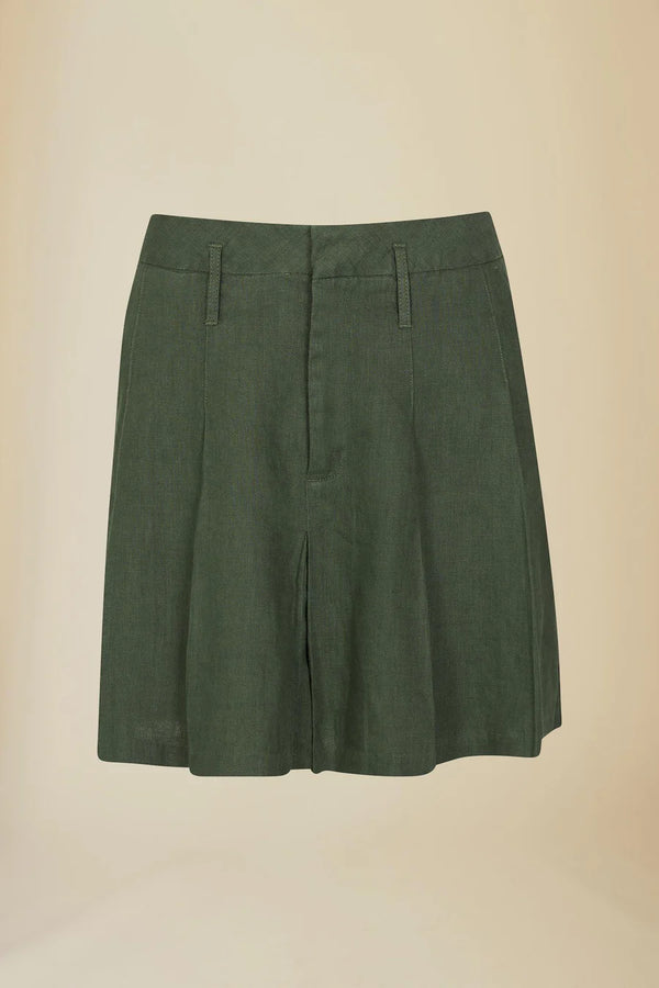Line of Oslo School Linen Skirt - khaki