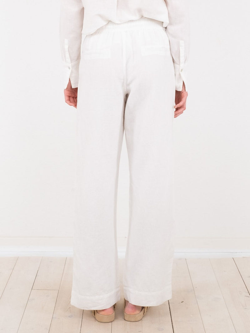 Neo Noir Sonar Linen Trousers (White)