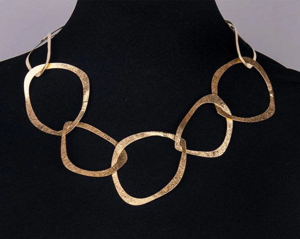 Bronze Organic Oval Link Necklace