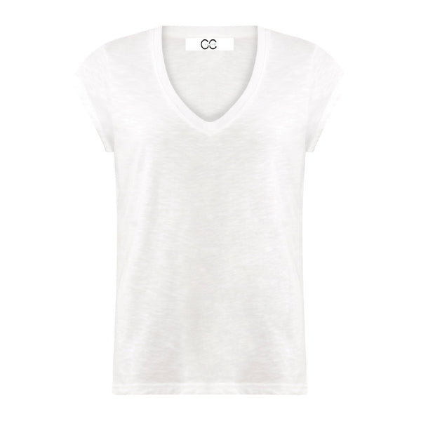 CC Heart V Neck T Shirt (WHITE)
