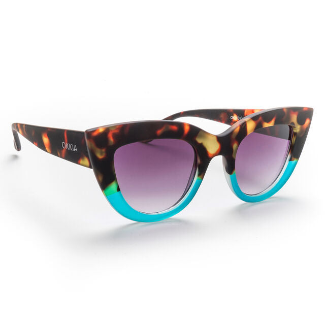 OKKIA Big Cat Eye Sunglasses Tortoiseshell & Blue