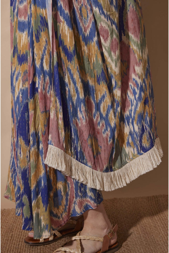 Louizon Jemina Kimono in Ikat Blue