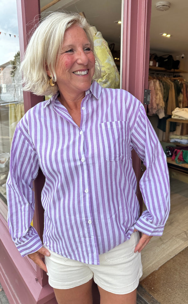 Selena Shirt (purple stripe)
