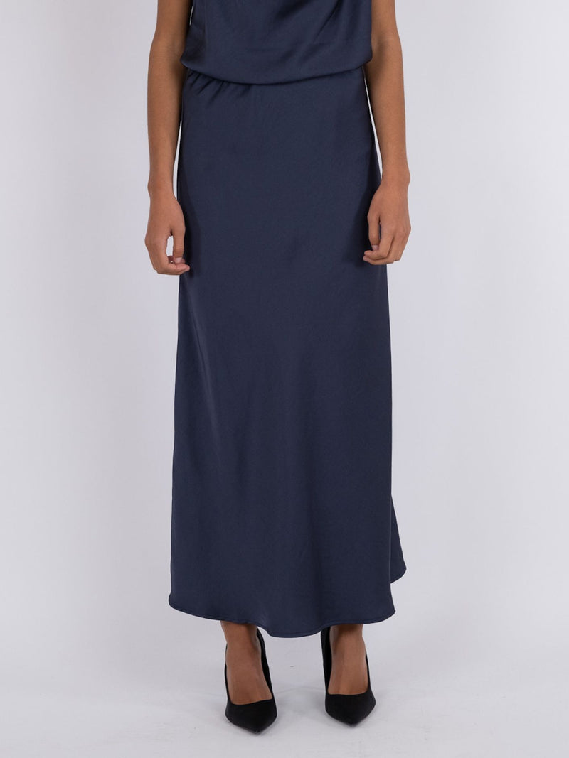 Neo Noir Vicky Heavy Sateen Skirt Midnight blue