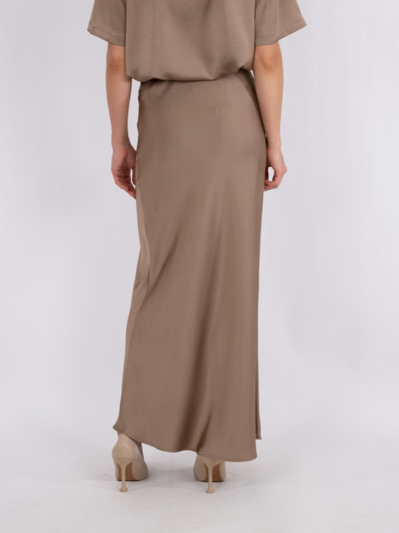 Heavy Sateen Skirt Taupe