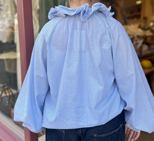 Rosalie Blouse (blue stripe)