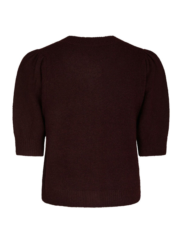 Neo Noir Trudy Knit Cardigan (wine with pearl button)