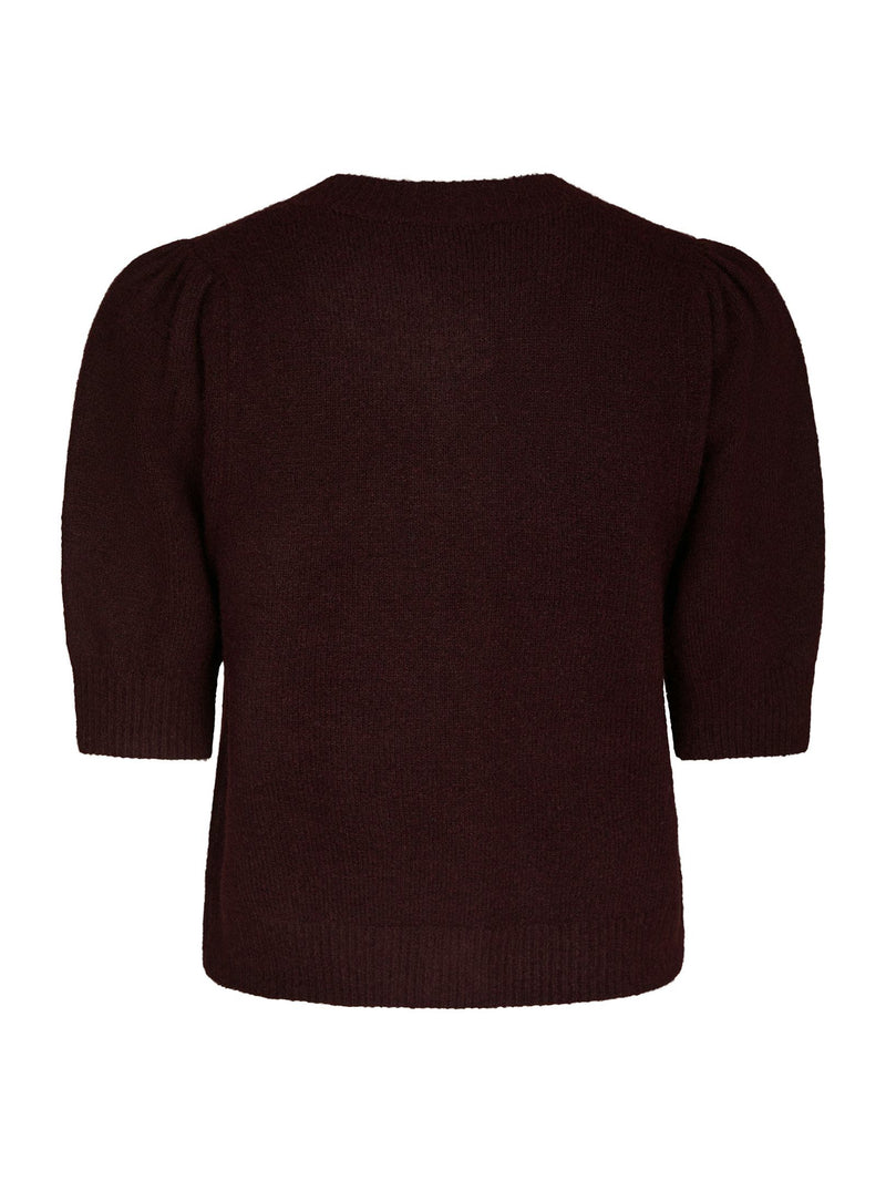 Neo Noir Trudy Knit Cardigan (wine with pearl button)