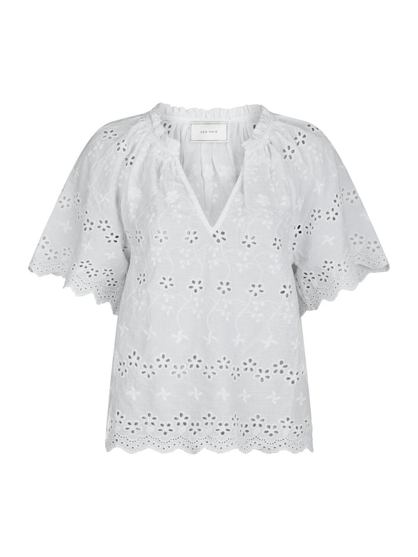 Neo Noir Odet Embroidered blouse (white)