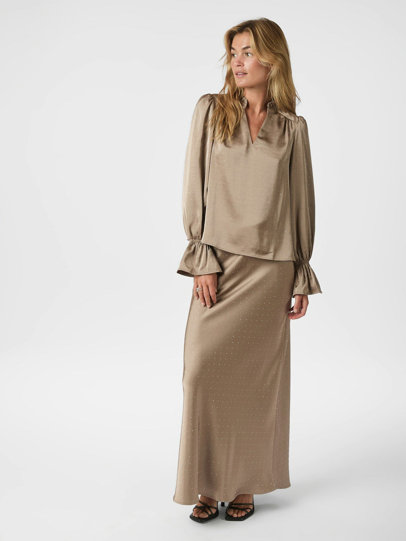 Neo Noir Viso Bedaz Skirt (Dark Taupe)