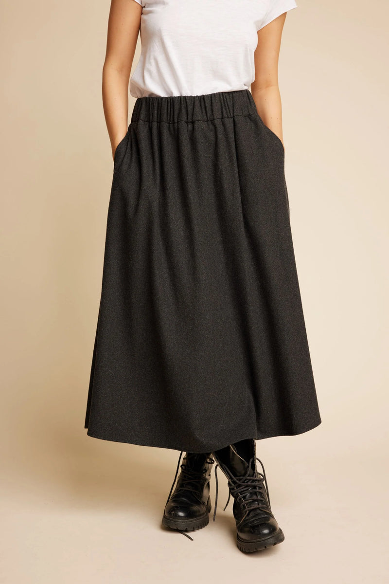 Line of Oslo Wool Skirt (Anthracite)