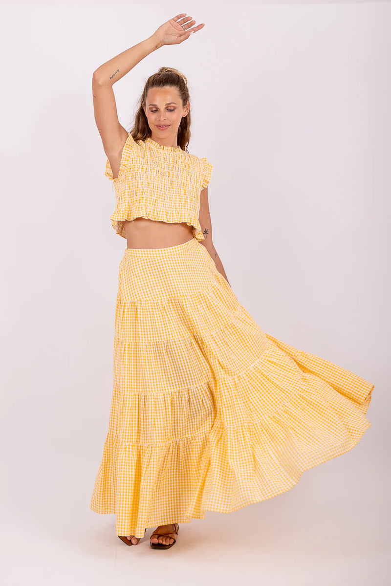 Sundress Malone top (Yellow Gingham)