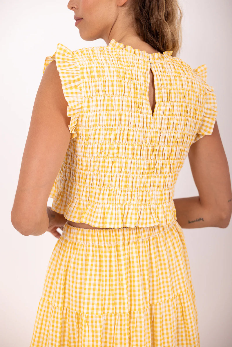 Sundress Malone top (Yellow Gingham)
