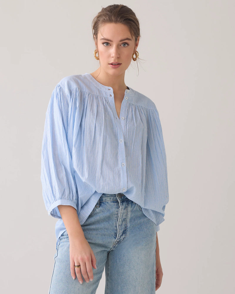 Summum Woman blue stripe shirt
