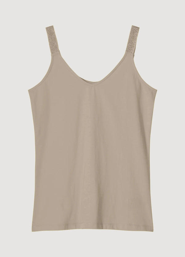 Summum Woman Glitter Strap Vest (Mushroom)