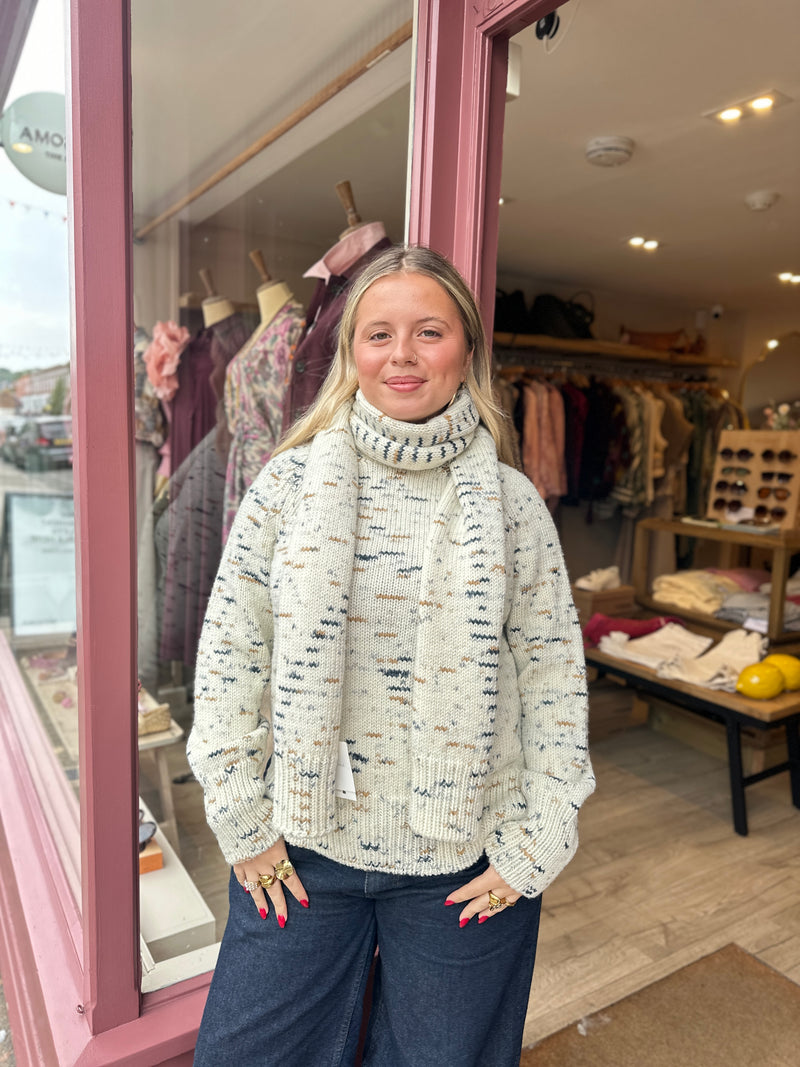 Maison Anje Cream Speckled Scarf