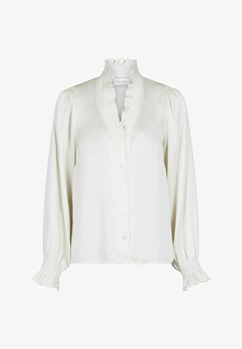 Neo Noir Brielle Satin Blouse (Cream)