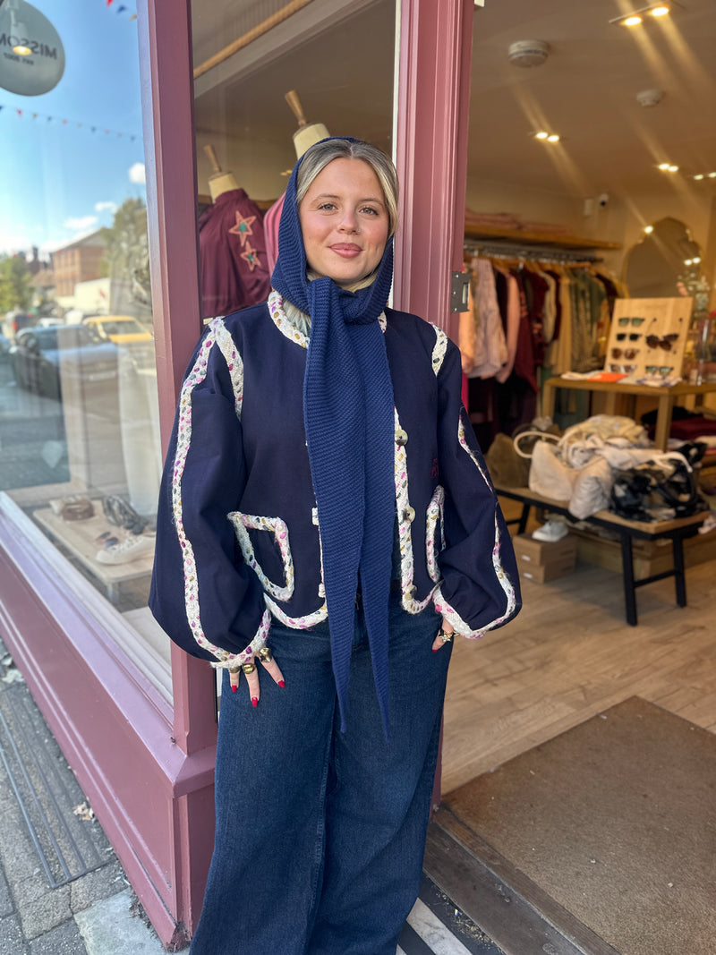 Hooded Scarf (Navy)