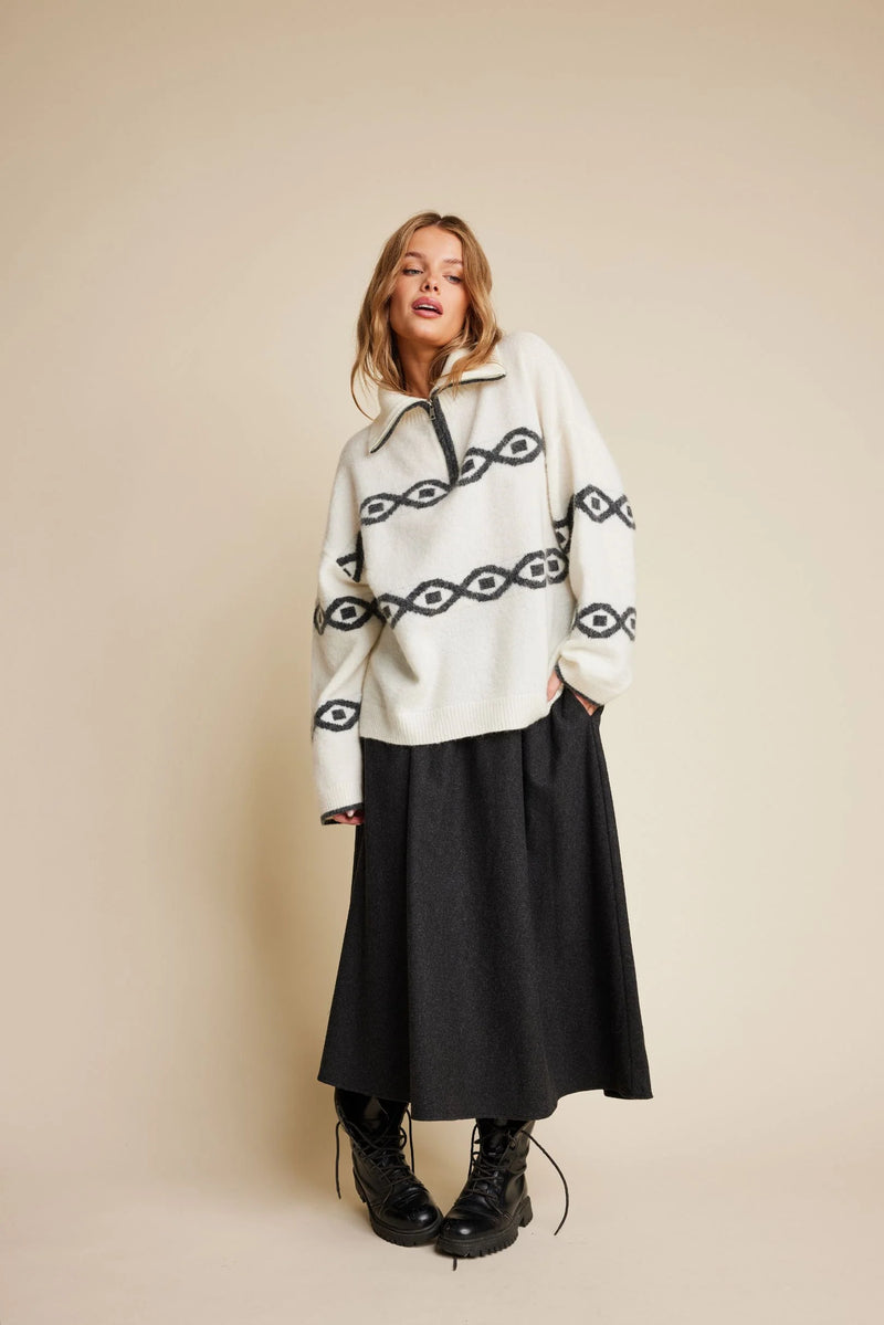 Line of Oslo Wool Skirt (Anthracite)