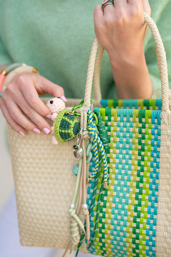 PUP Recycled Plastic Tote bag (Green stripes)