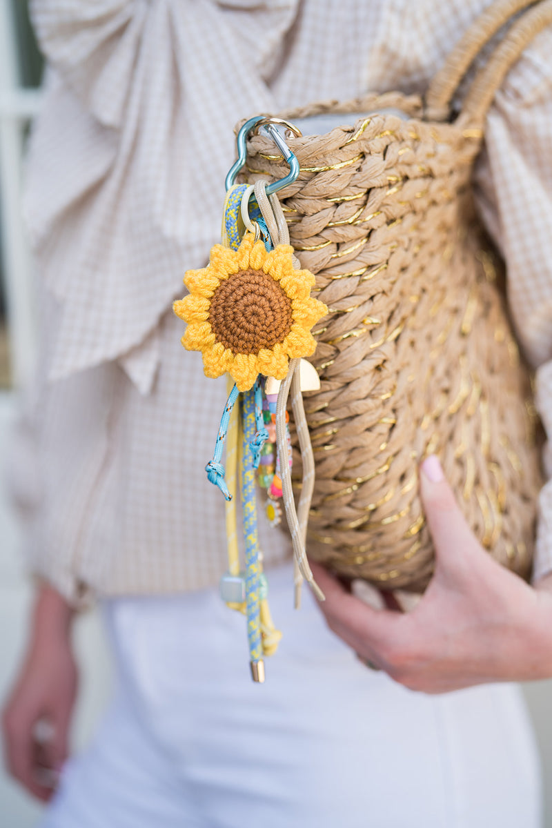 Sunflower bag charm