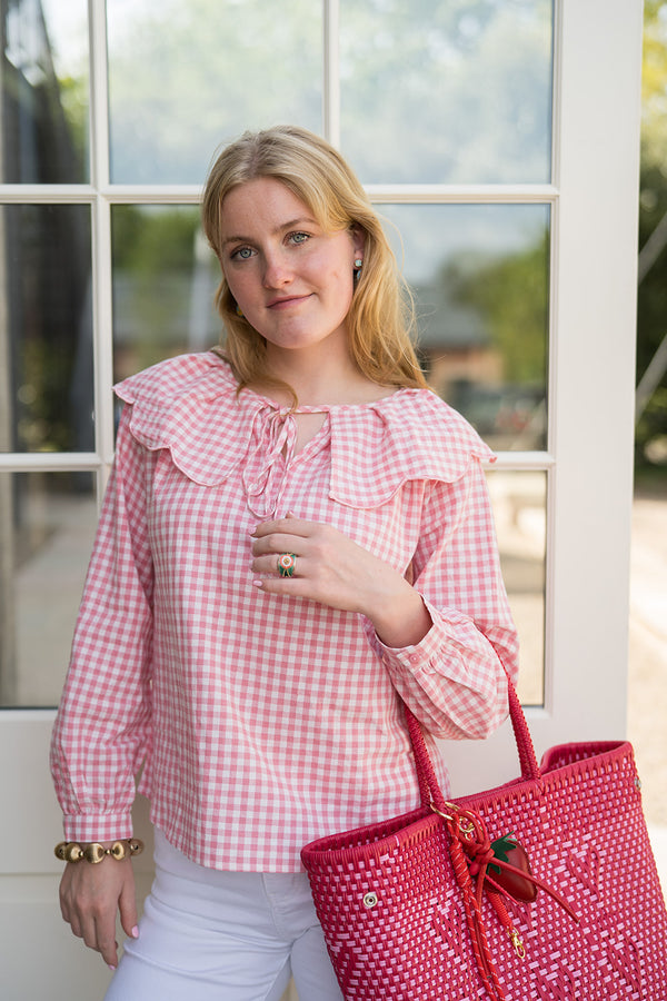 Sarah Blouse (Pink Gingham)