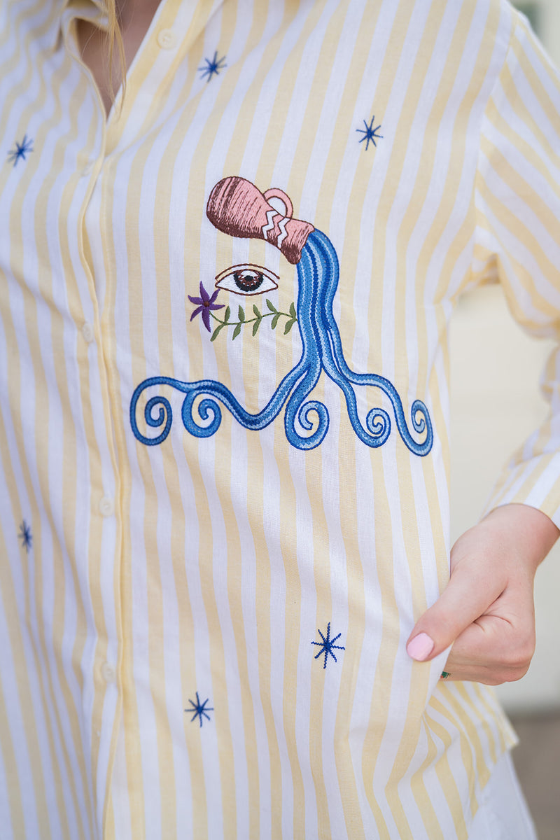 Clemmie Shirt (Yellow Stripe)