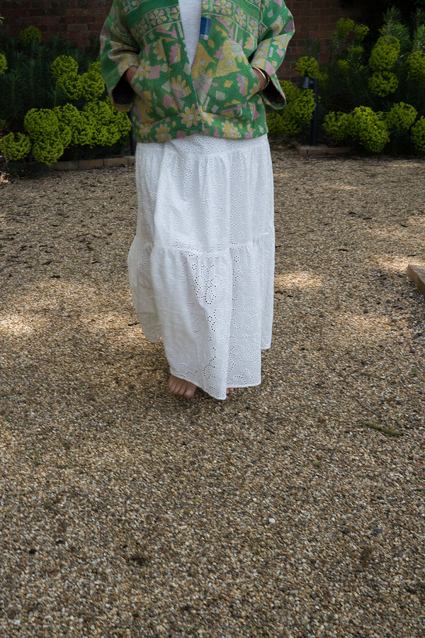 White Broderie skirt