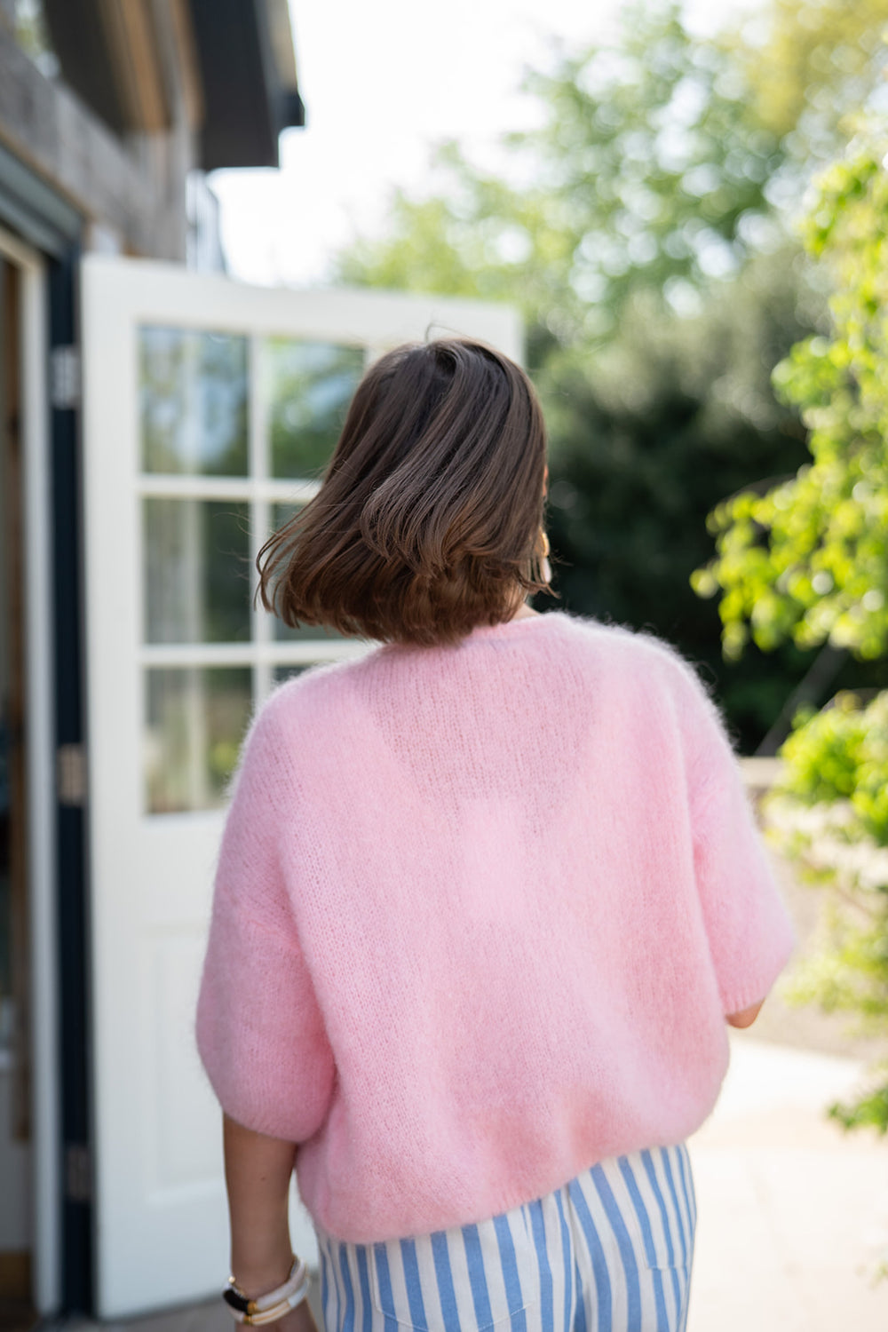 Kid Mohair Tie Cardigan (Rose pink) – Sansom Reed