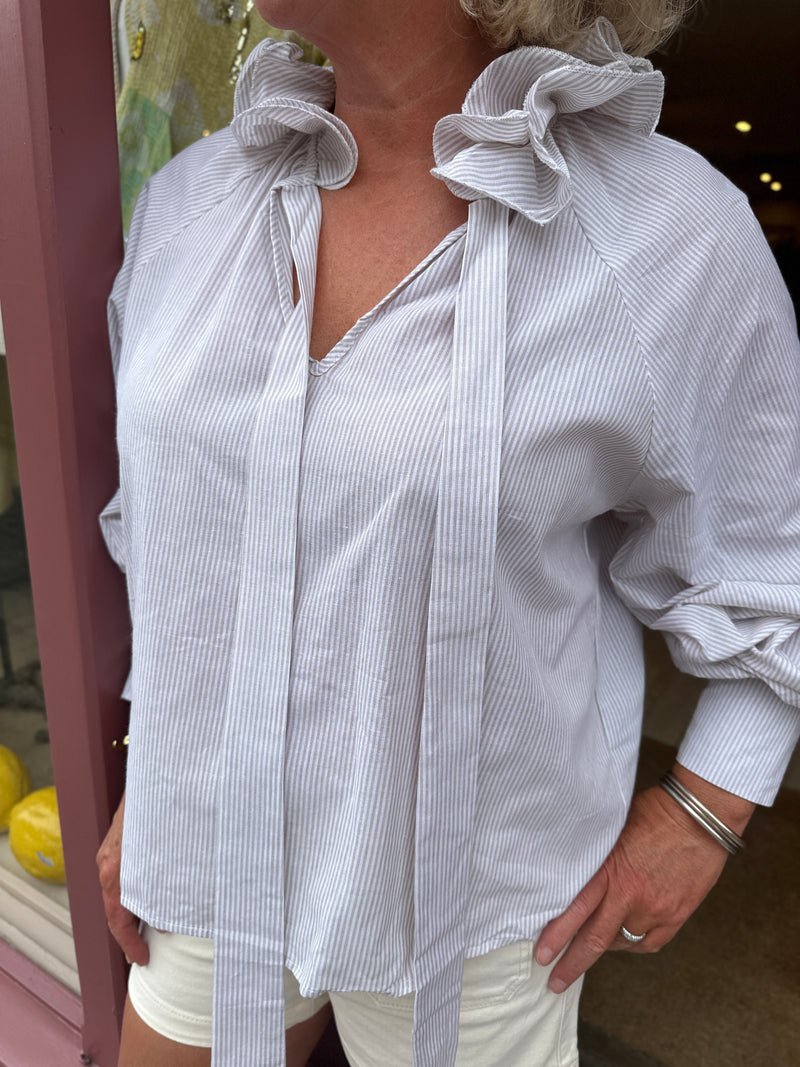 Rosalie Blouse (brown stripe)