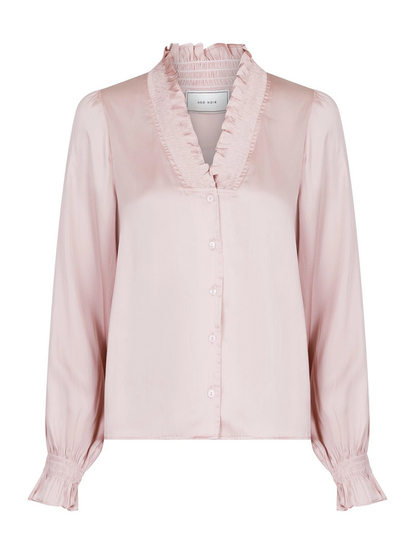 Neo Noir Brielle Satin Blouse (Powder)