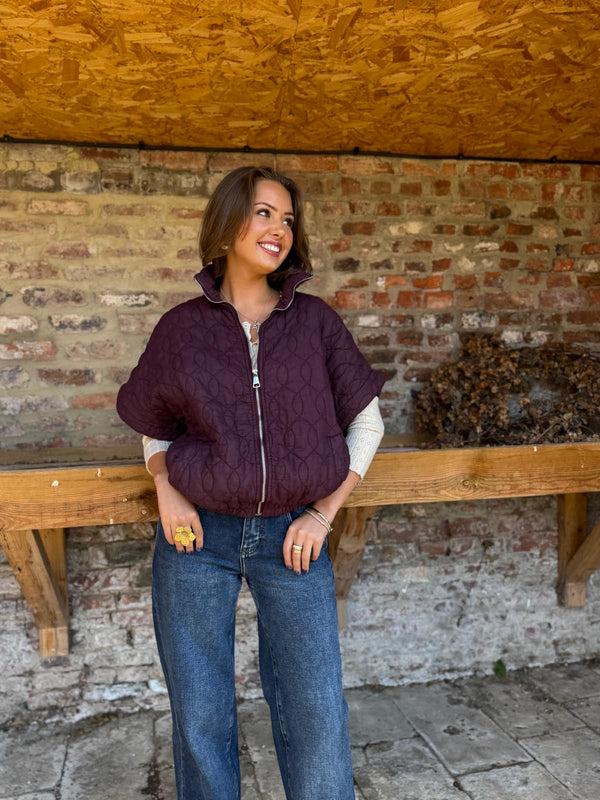 Edie Quilted Gilet (Burgundy)