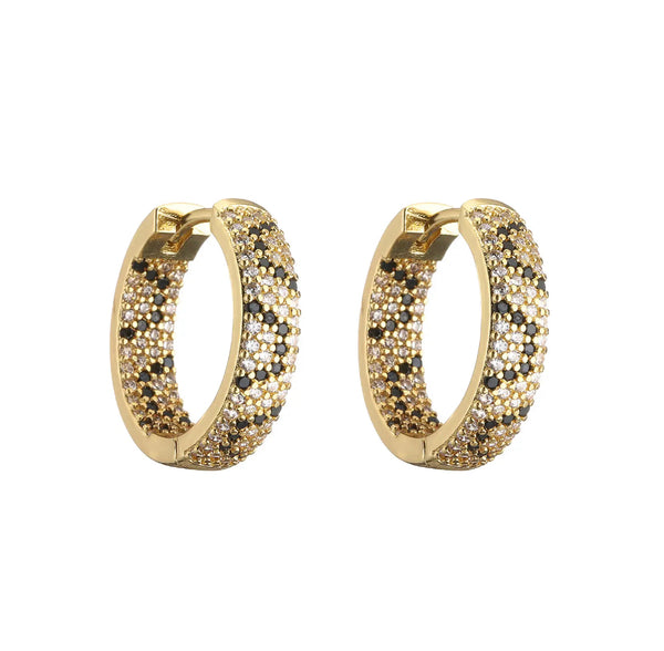 Pave Hoop earrings (Gold)