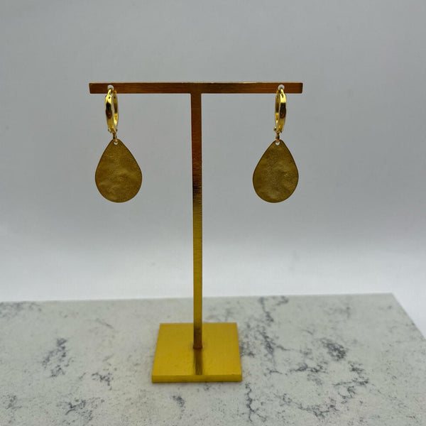 Hammered Gold Teardrop Earrings (small)
