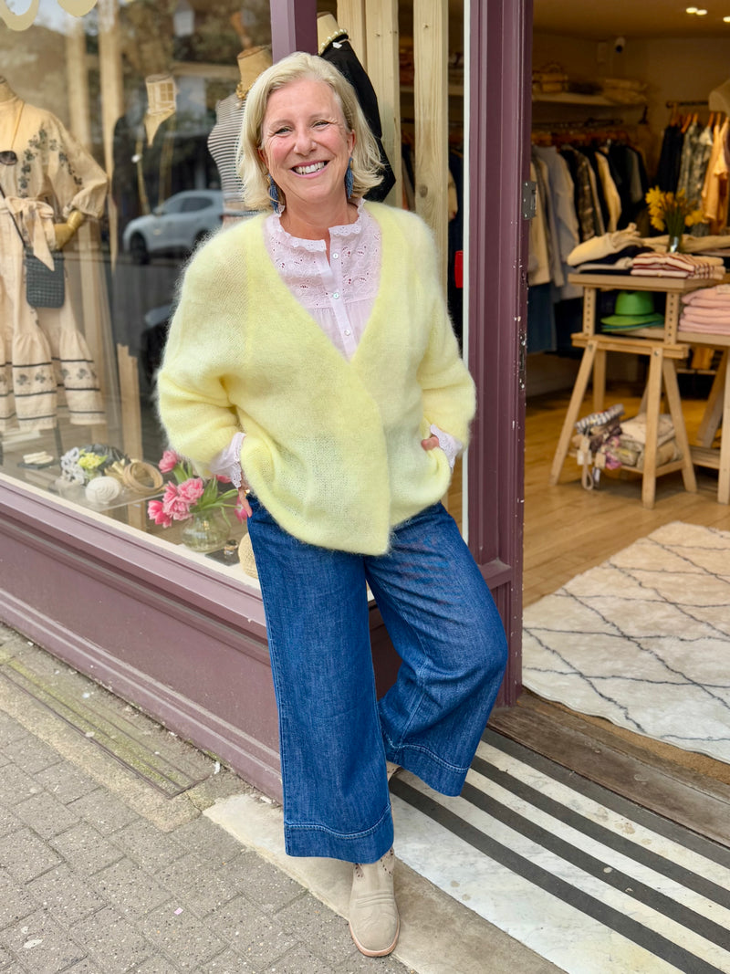 Kid Mohair cardigan (Lemon)