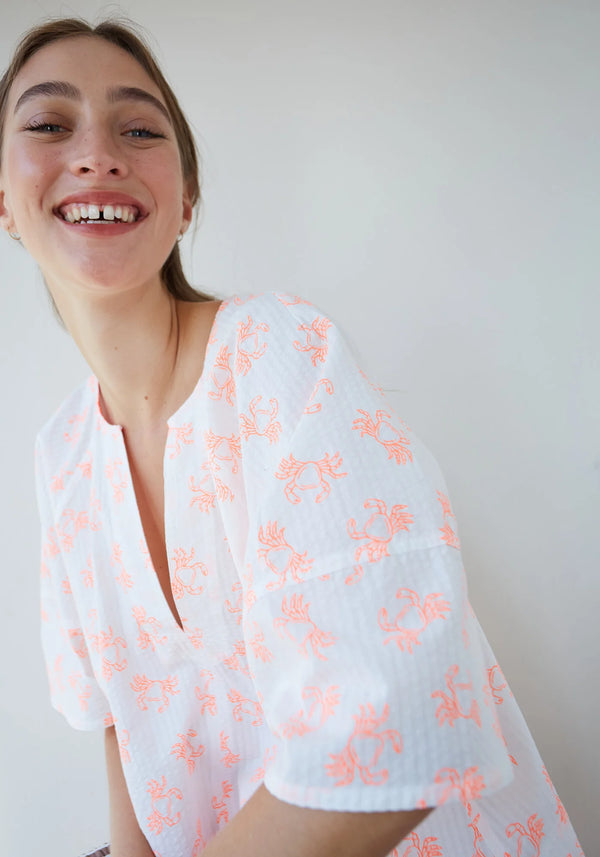 Dr Bloom Neon Crabs Soplo Blouse