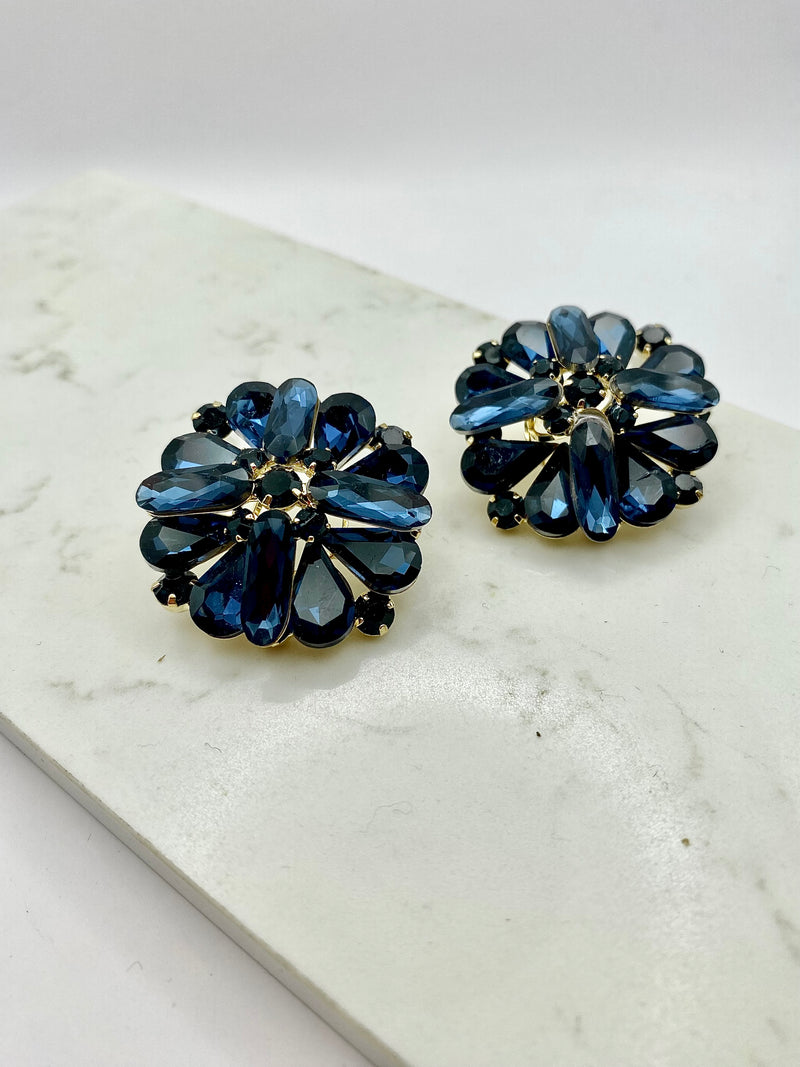 Blue Diamante Earrings