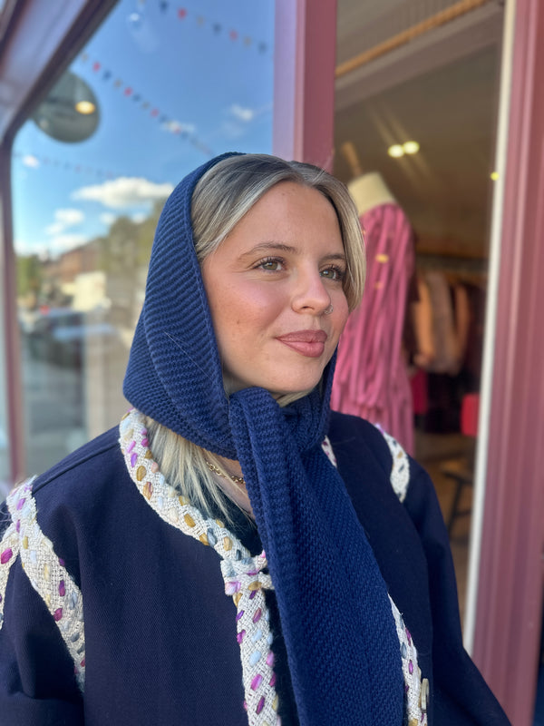 Hooded Scarf (Navy)