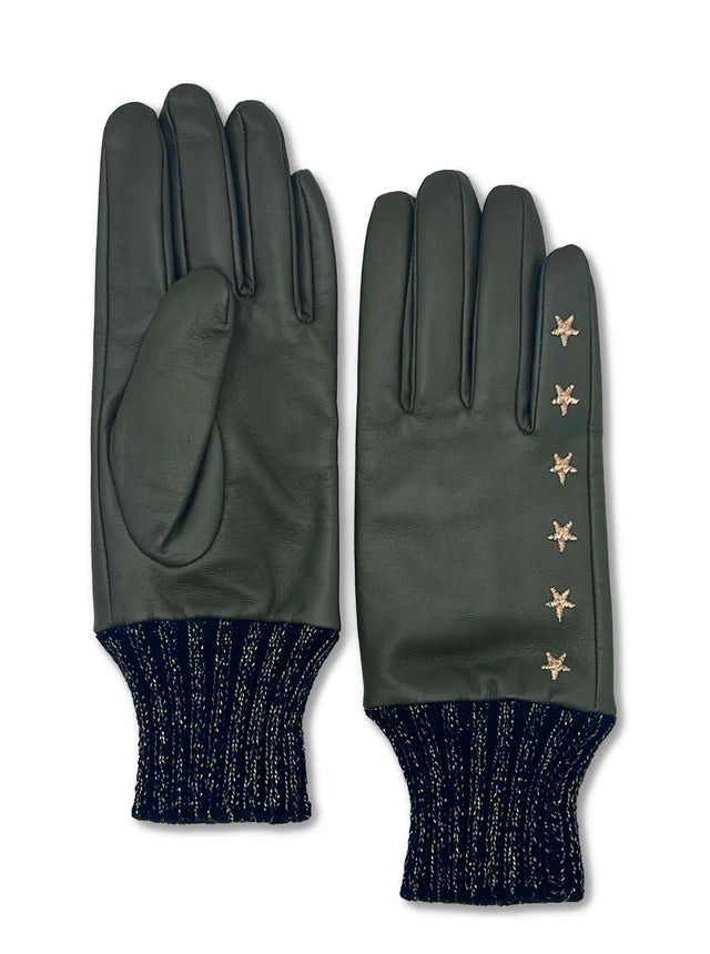 NOOKI ELVIS KHAKI LEATHER GLOVE