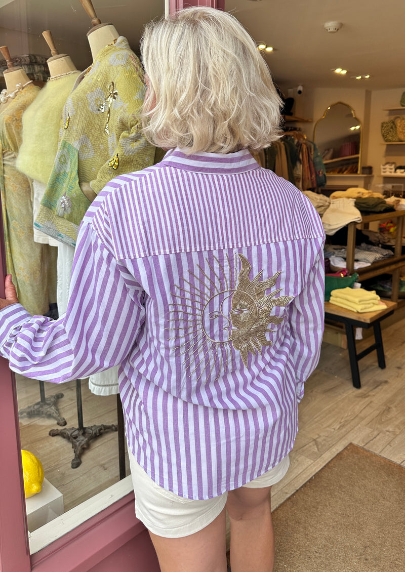 Selena Shirt (purple stripe)