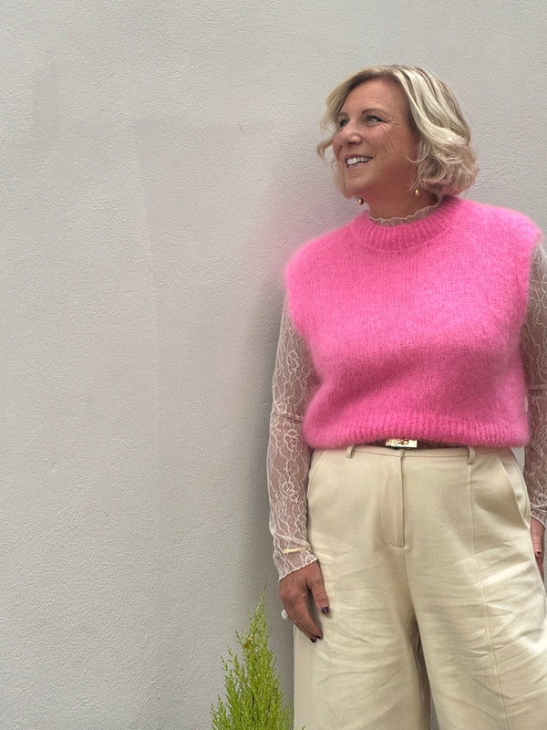 Kid Mohair Tank (Bubblegum Pink)