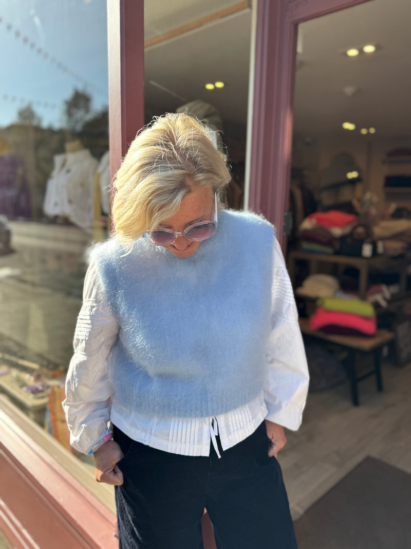 Kid Mohair Tank (Cornflower blue)