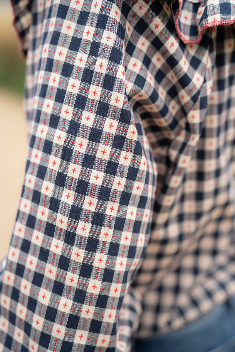 Gingham blouse (blue)