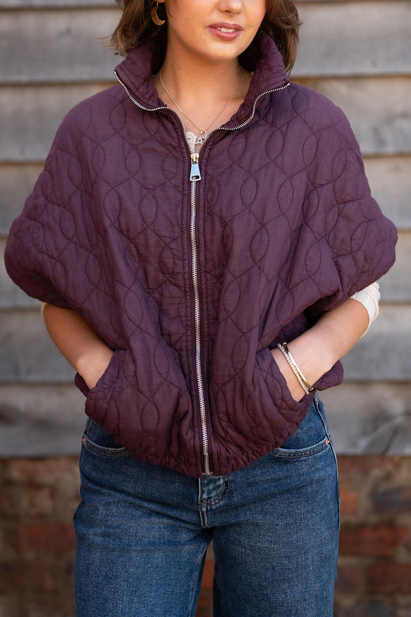 Edie Quilted Gilet (Burgundy)