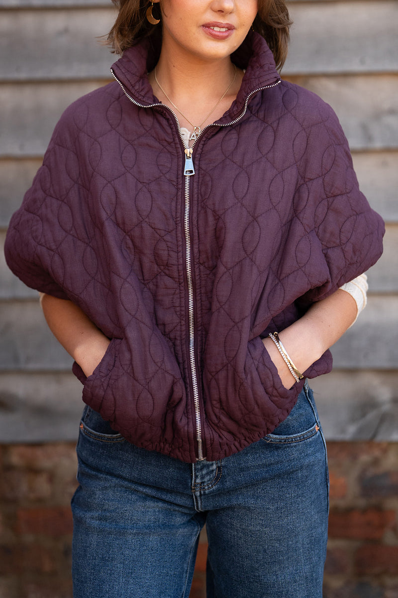 Edie Quilted Gilet (Burgundy)