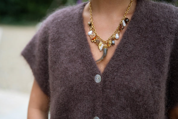 The Charmwell Collection: Brown Horn Charm Necklace